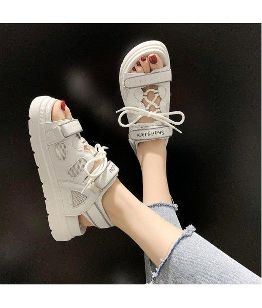 Ins sports sandals women 2020 summer new Korean street shot casual all round leather shoes manufacturers wholesale