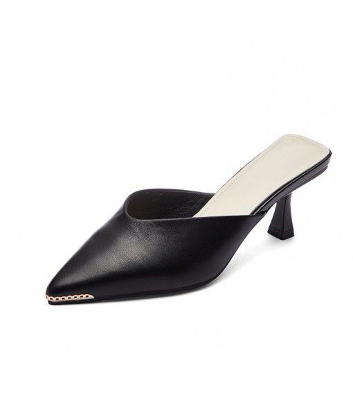 Simple temperament Baotou high-heeled sandals women's summer 2020 Korean versatile commuter thin heel women's shoes