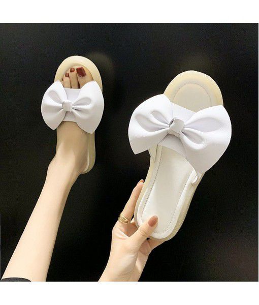 French lovely summer casual sandals for women 2020 new leather bow flat shoes for women