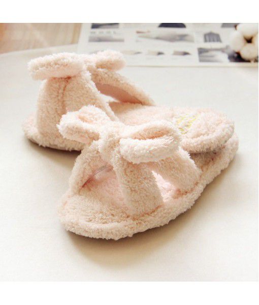 Halluci new summer home slippers mute office slippers lovely indoor bow slippers