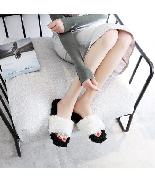 Halluci spring and summer new hoop maoyukou office slippers slip resistant wear-resistant can be worn outside the home slippers for women