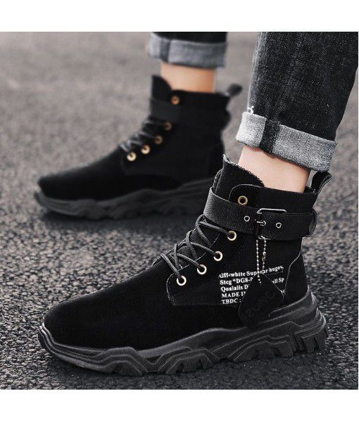 Men's shoes new canvas in autumn and winter 2019 Martin boots men's high helper work clothes shoes men's British retro casual