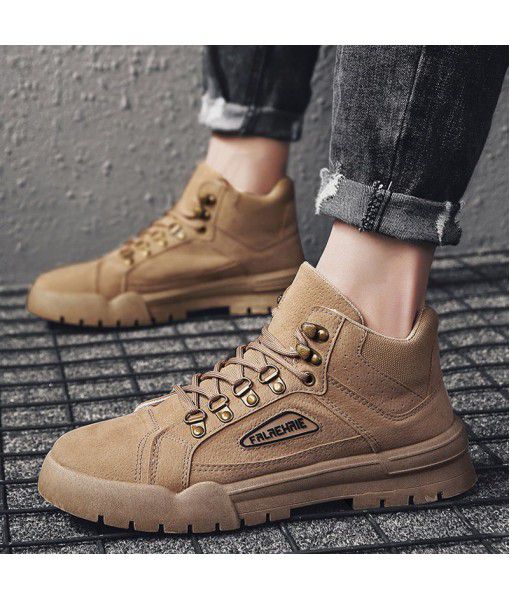 Autumn and winter 2019 new Martin boots men's British all-around work clothes shoes mid top fashion shoes men's all-around outdoor desert short boots
