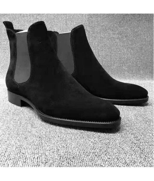 2020 popular spring suede Chelsea casual men's boots side zipper high top shoes fashion large Martin men's Boots