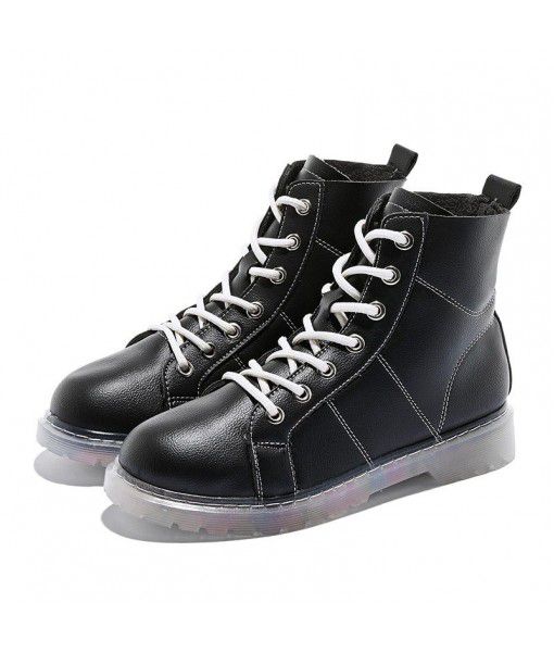 Autumn 2019 new Martin boots European and American style all-around riding boots medium tube tooling boots high top casual fashion shoes women