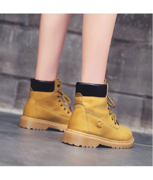 2019 new fashion short boots, Korean version, mix and match autumn INS, Martin boots, women's British style work clothes, net red boots