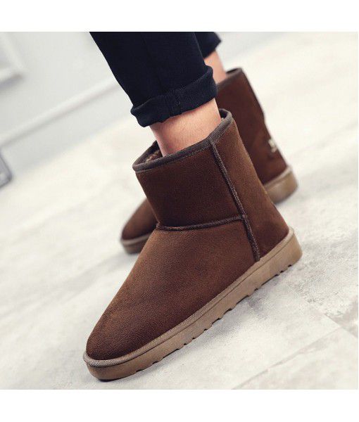 2019 new winter warm and cotton couple snow boots cross border men's and women's high barrel Plush boots leisure foreign trade