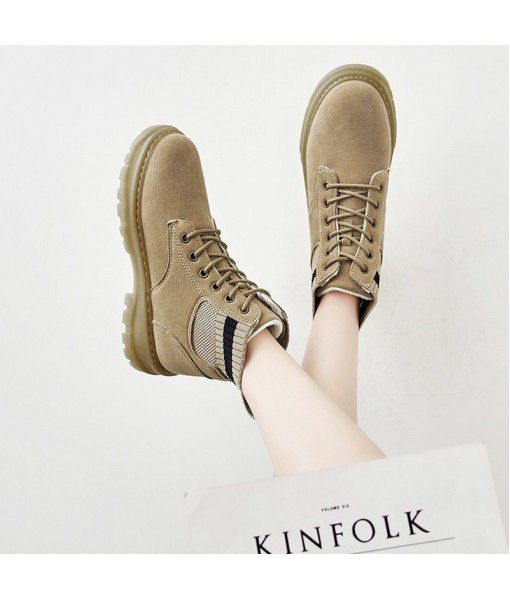 Martin boots women 2019 new Korean autumn and winter British wind net red women's shoes warm Plush work clothes short boots casual shoes