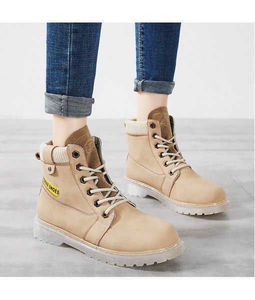 2019 autumn high help show thin women's boots a new hair substitute Martin boots British style versatile short tube student boots