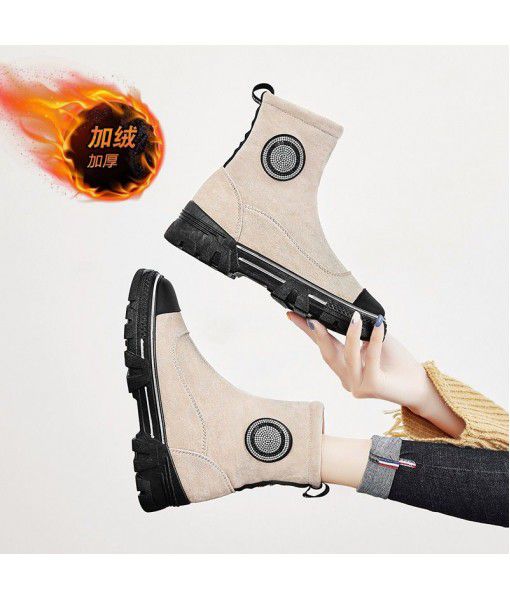 2019 winter Martin boots, all kinds of warm Plush female short boots, female students, Korean version of INS cotton shoes, set foot female boots