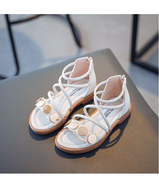 Girls' sandals 2020 new summer fashion little princess little children's soft bottom Roman children's shoes