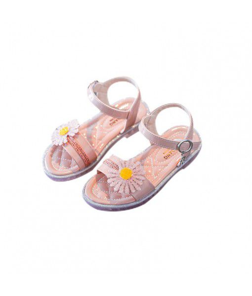 Girls' sandals 2020 summer Korean children's shoes student flat bottom casual girls' sandals Little Daisy princess shoes