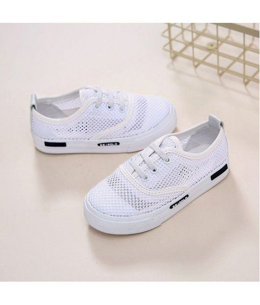 Spring 2020 new women's mesh shoes solid color breathable boys' set foot rubber elastic belt light casual sandals
