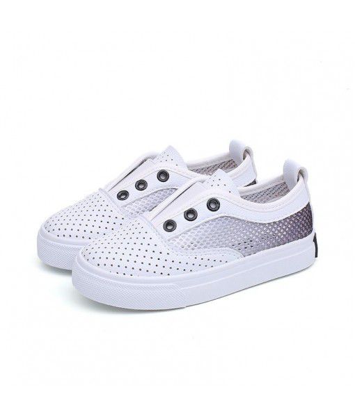 2020 summer new mesh shoes student breathable casual shoes solid rubber children's board shoes light artificial leather children's shoes