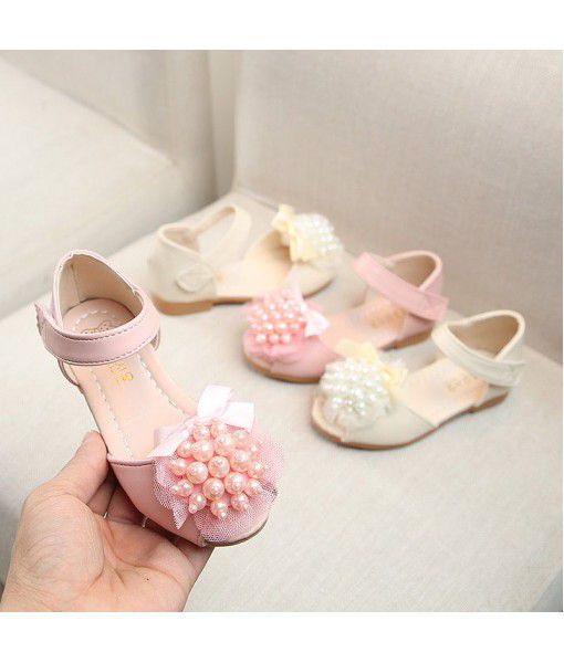 2019 summer new girls' Princess sandals Korean fashion lace flower shoes small and middle school children's soft bottom sandals