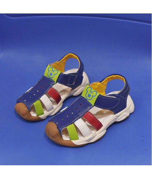 Children's sandals 2019 summer new leisure boys' sandals Baotou children's Non Slip color matching student leisure sandals