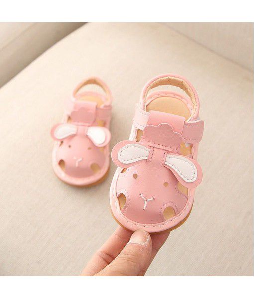 2019 summer Korean version baby soft bottom Baotou sandals cute cartoon girl infant 0-2 years old called sandals