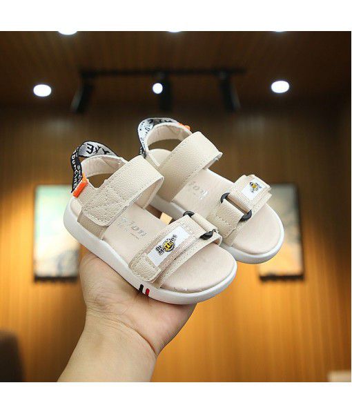 2019 summer new Korean version leisure boys' sandals 1-3 years old baby soft bottom non slip beach sandals