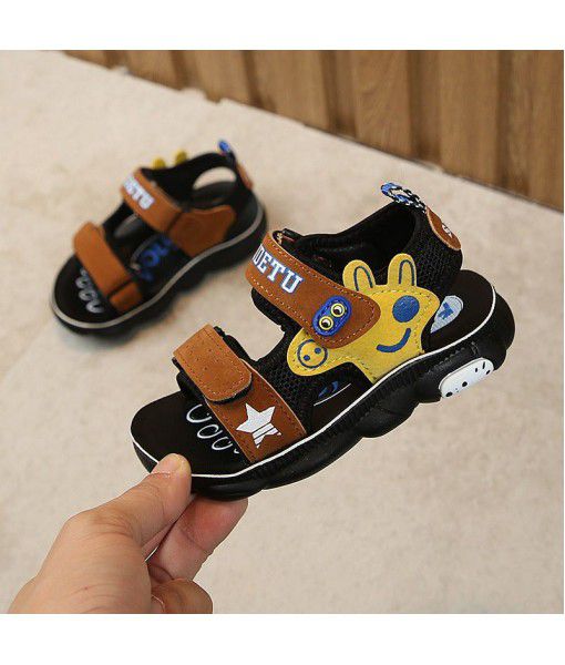 2019 summer new Korean boys' sandals small and medium children's casual polyurethane bottom antiskid Baby Beach Sandals trend