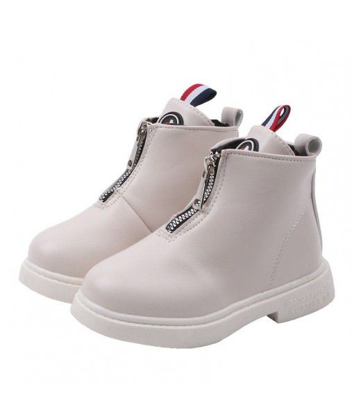 2019 girls' short boots, autumn and winter anti-skid Korean version, middle and big children's girls' fashion boots, princess shoes, middle upper small boots trend