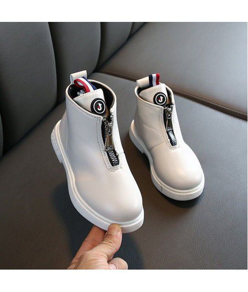 2019 girls' short boots, autumn and winter anti-skid Korean version, middle and big children's girls' fashion boots, princess shoes, middle upper small boots trend