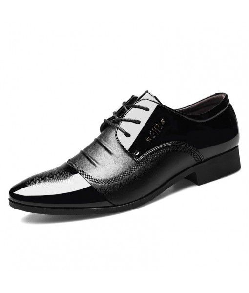 2020 new men's large business dress leather shoes 47 pointed Office Casual lace up youth shoes men 48