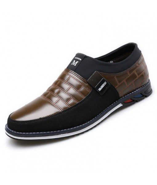 Spring new men's shoes business dress large men's shoes British round head flat sole youth casual shoes men's fashion
