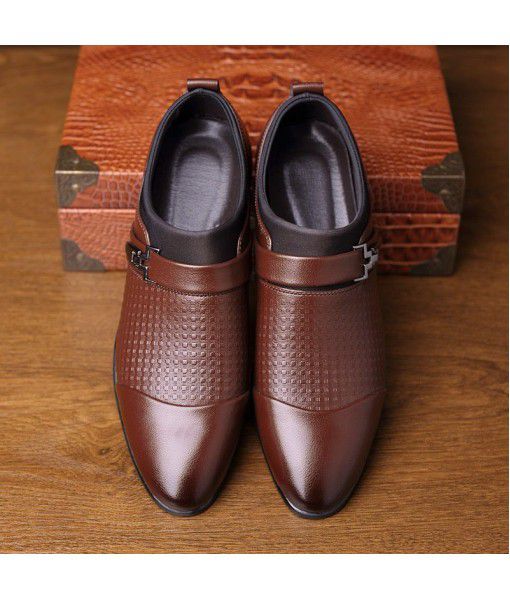 Cross border Amazon 2020 new leather shoes men's black formal business casual shoes men's round head single leather shoes