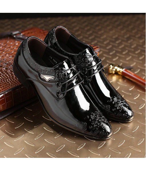 2020 new business carved formal men's leather shoes 36 model performance studio photo white 37 leather shoes man