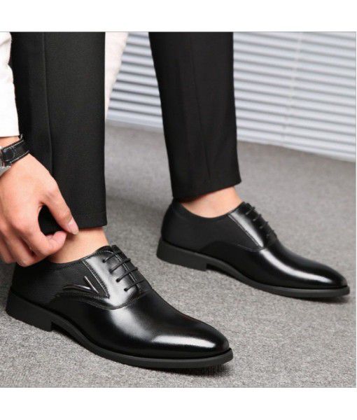 Spring new cross border men's shoes European and American fashion large business dress men's leather shoes British breathable lace up
