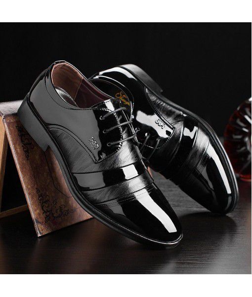 Casual round head shoesmen men's work clothes shoes single shoes new spring and autumn men's leather shoes are popular in cross-border E-commerce