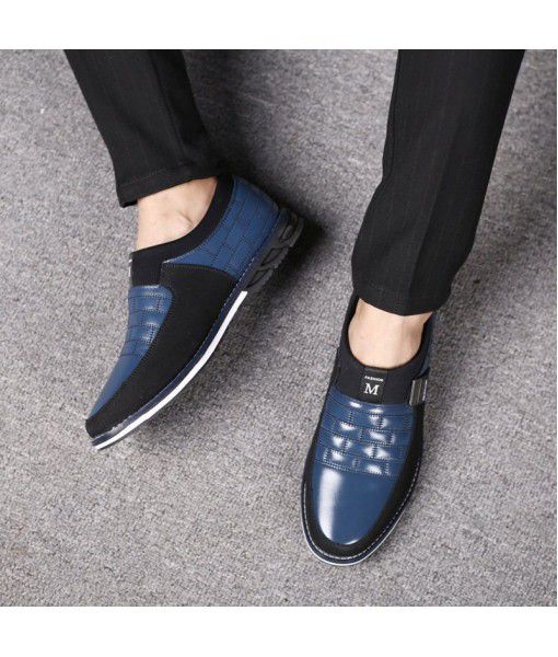 Spring new men's shoes business dress large men's shoes British round head flat sole youth casual shoes men's fashion