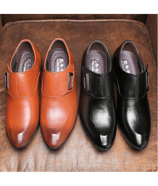 Top size men's shoes cross border fashion personality casual shoes breathable business dress men's magic stick top shoes