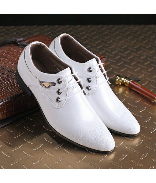 2020 new business carved formal men's leather shoes 36 model performance studio photo white 37 leather shoes man