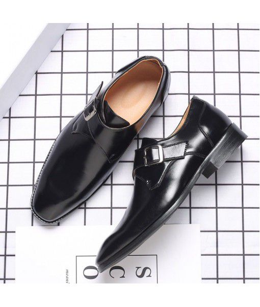 European and American men's shoes new buckle leather shoes large size cross border leisure trend office business dress shoes men wholesale