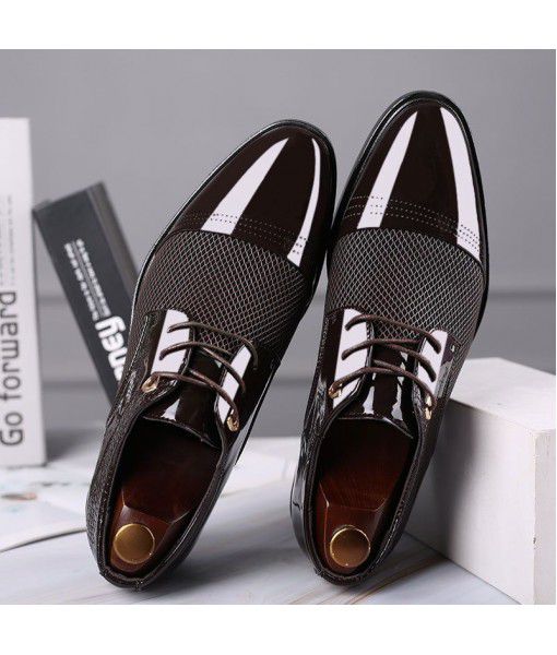 New shiny leather shoes for men's business dress shoes in spring and autumn 2020