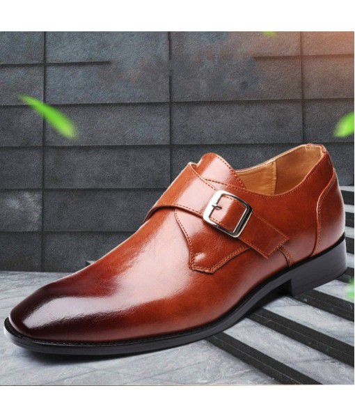 European and American men's shoes new buckle leather shoes large size cross border leisure trend office business dress shoes men wholesale