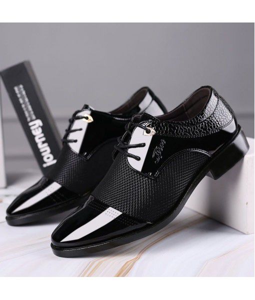 New shiny leather shoes for men's business dress shoes in spring and autumn 2020