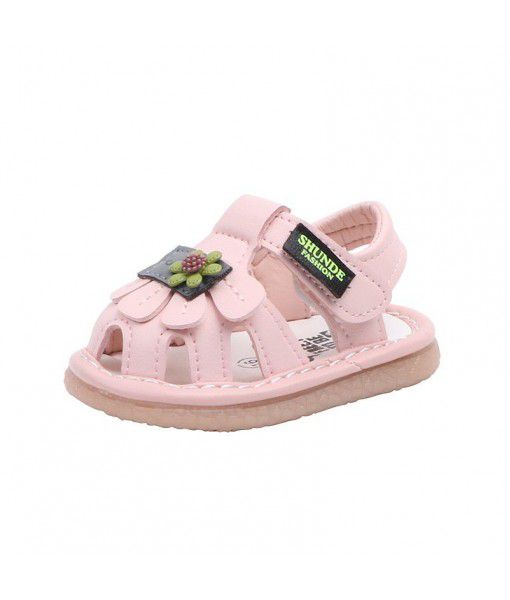 Girls' Baotou sandals 2020 summer new girls' princess shoes flower walking shoes soft bottom children's sandals