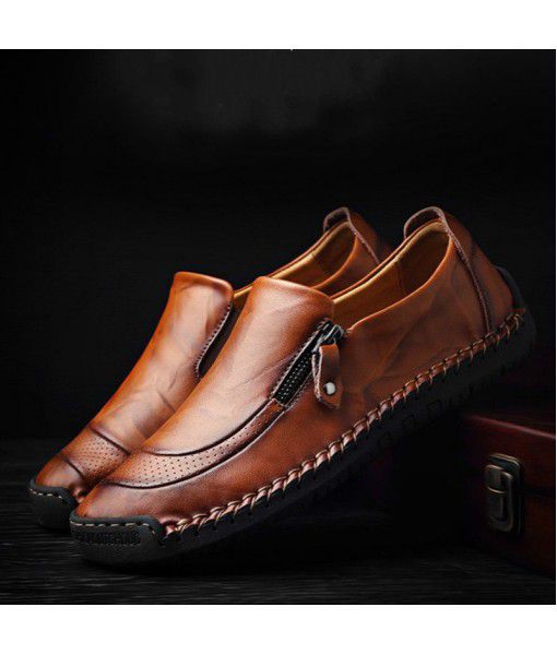 Spring and summer leather shoes men's cross border large business casual shoes men's autumn breathable men's leather shoes men's hair