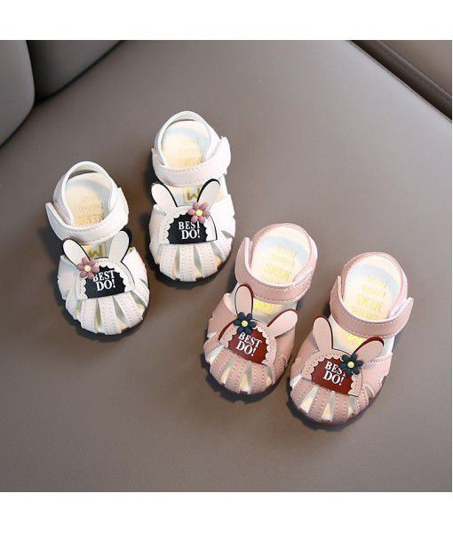 2020 summer new girls' soft bottom non slip sandals Korean fashion Baotou 0-2-year-old Girl Toddler sandals