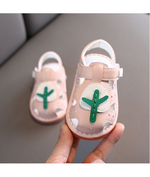 Summer new baby sandals soft bottom is called sandals Korean girls' toe guard sandals 0-2 years old walking shoes
