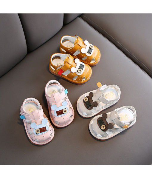 2020 summer new boys and girls' soft bottom non slip walking shoes Korean Baotou cute cartoon called sandals