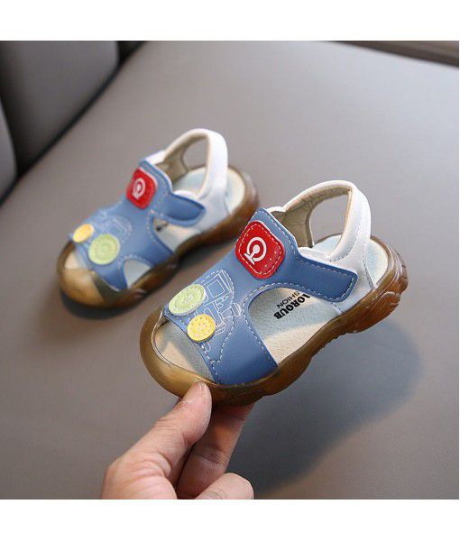 Children's sandals 2020 summer new Korean children's Baotou Dongdong shoes 1-3 years old soft bottom wear-resistant boys' sandals