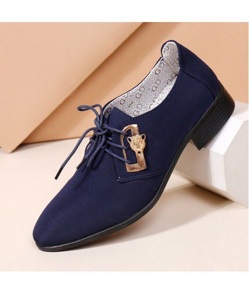 Summer new low top breathable men's formal single shoes cross border large business cloth lace up leather shoes trend single shoes