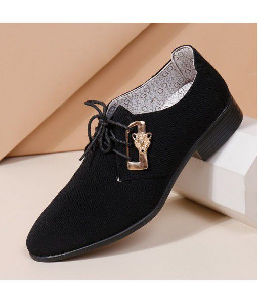 Summer new low top breathable men's formal single shoes cross border large business cloth lace up leather shoes trend single shoes