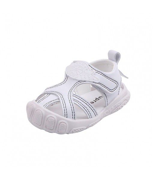 Children's sandals 2020 summer new Velcro hole shoes Korean version net red soft bottom 0-3-year-old boy's beach shoes