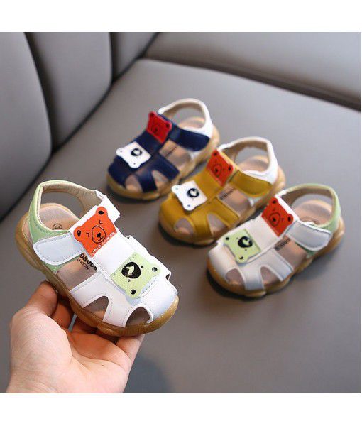 Boys' sandals 2020 summer Korean cartoon Baotou sandals soft soled sandals for toddlers