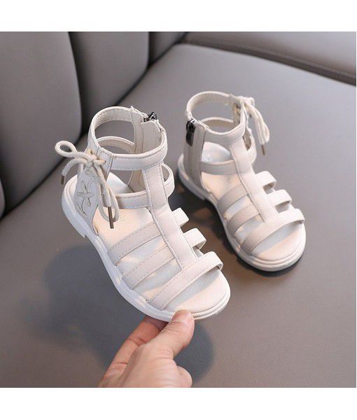 Girls' sandals 2020 new fashion little girls' princess shoes summer big children's high bond zipper ROMAN SANDALS trend