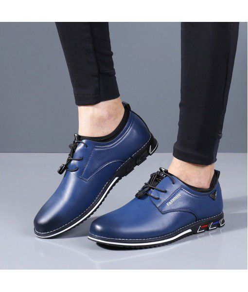 Men's shoes new large shoes in autumn and winter 2020 men's business shoes casual lace up shoes British fashion youth single shoes